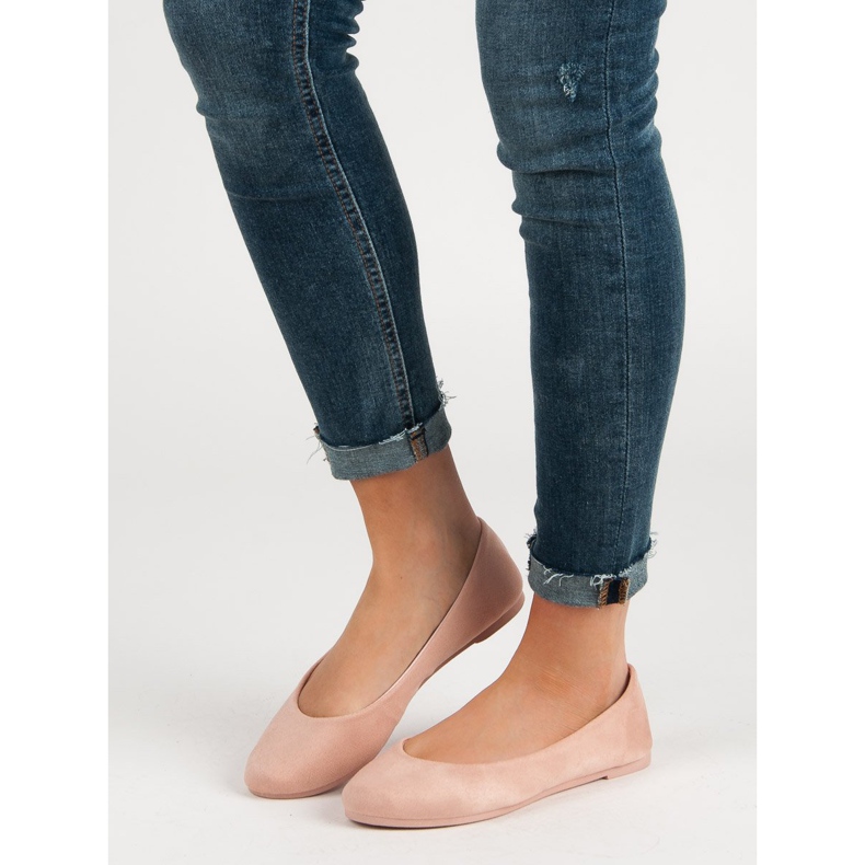 Ballerines en daim poudre VICES rose 1