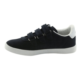 Chaussures de sport insert cuir American Club BS06 blanc bleu marine 2