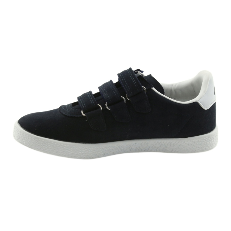 Chaussures de sport insert cuir American Club BS06 blanc bleu marine 2