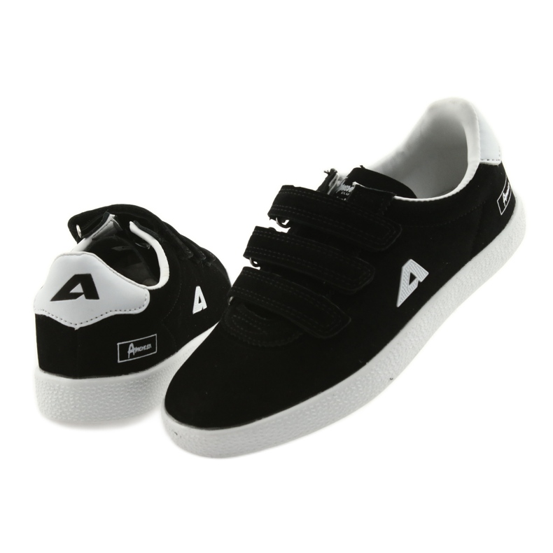 Chaussures de sport insert cuir American Club BS06 blanc noir 4