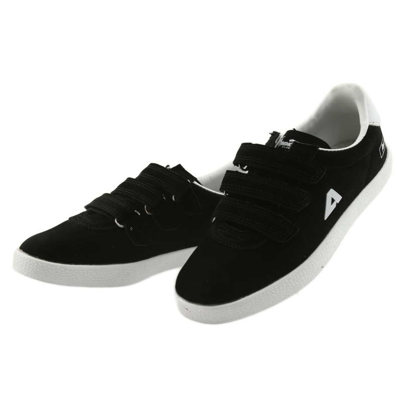 Chaussures de sport insert cuir American Club BS06 blanc noir 3