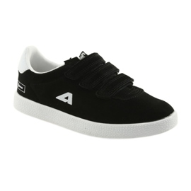 Chaussures de sport insert cuir American Club BS06 blanche le noir 1