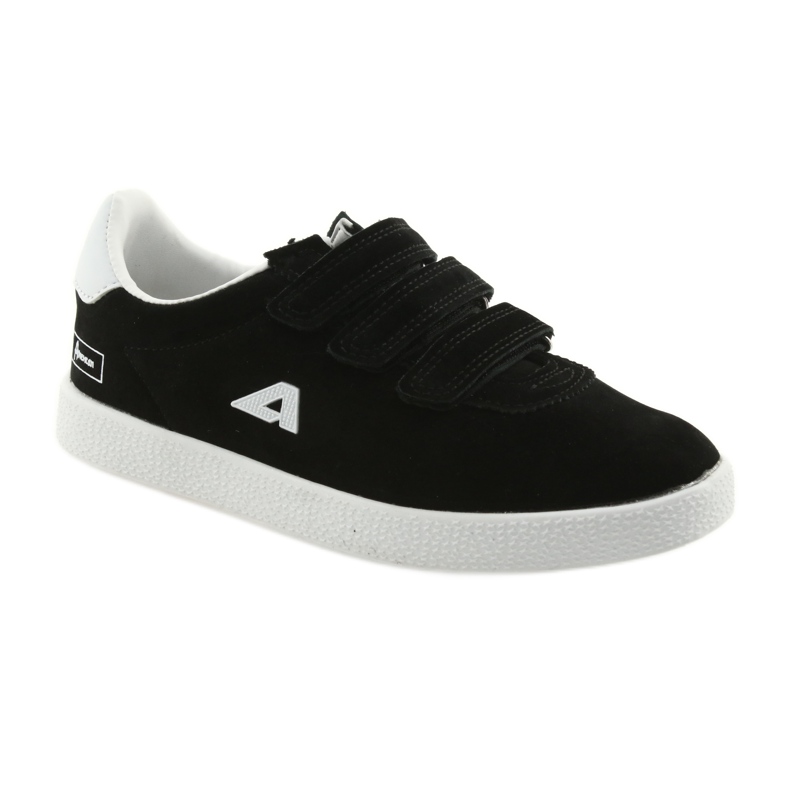 Chaussures de sport insert cuir American Club BS06 blanc noir 1