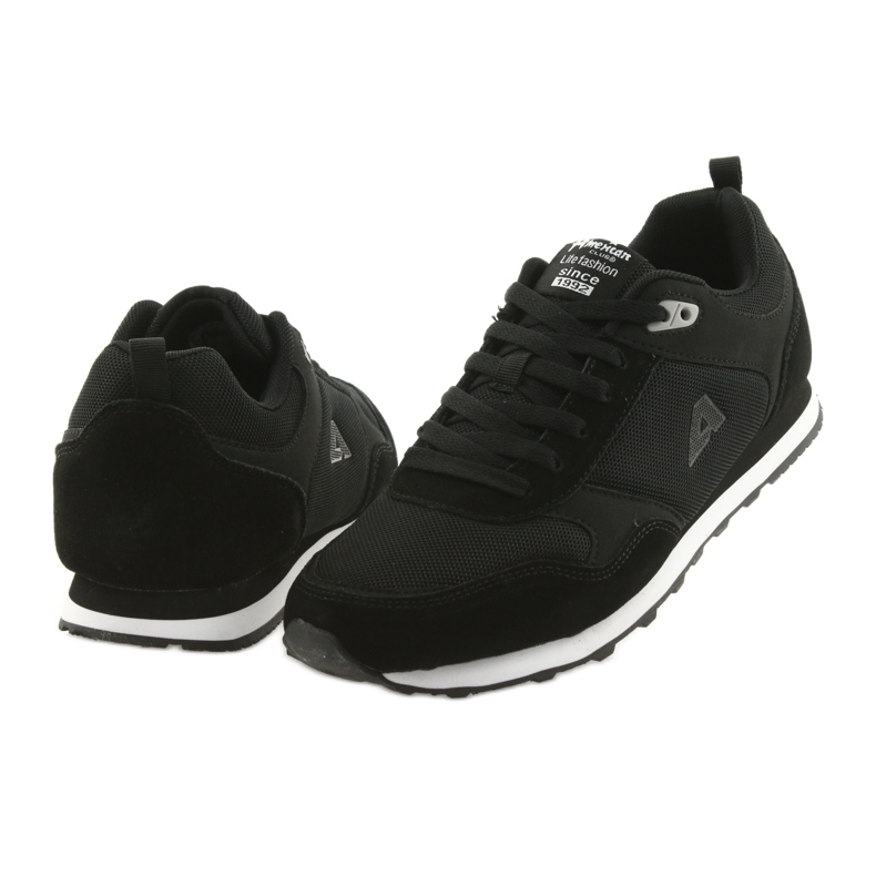 American Club American WT13 chaussures de sport noires pour hommes 4