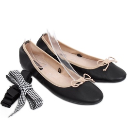 Ballerines à double ruban 1193 Noir le noir 6