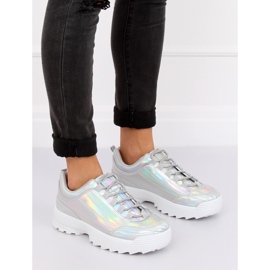 Chaussures de sport holographiques argentées 82017 Argent gris 1 Chaussures de sport holographiques argentées 82017 Argent gris 1