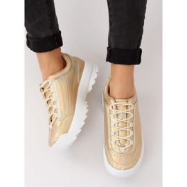 Chaussures de sport holographiques dorées 82017 Or d'or 2