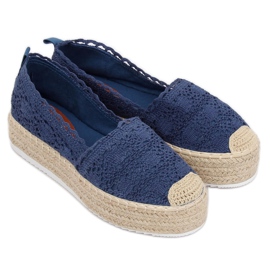 Espadrilles en dentelle bleu marine A8692 DK.BLUE 2 Espadrilles en dentelle bleu marine A8692 DK.BLUE 2