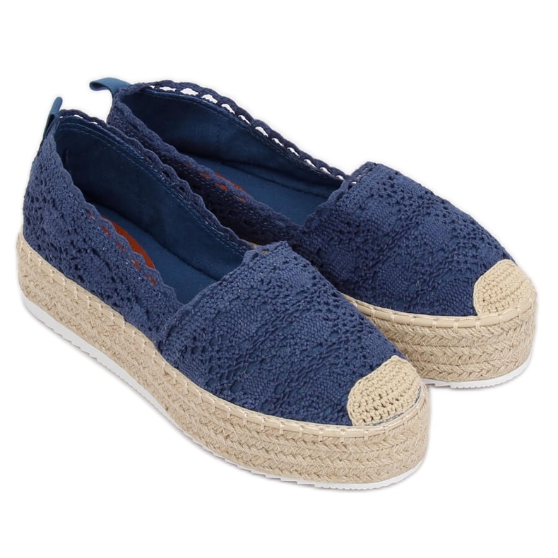 Espadrilles en dentelle bleu marine A8692 DK.BLUE 2 Espadrilles en dentelle bleu marine A8692 DK.BLUE 2