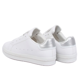 Baskets femme blanches et argentées H99-36 Silver 1