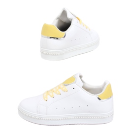 Baskets femme blanches et jaunes H99-36 Jaune 1