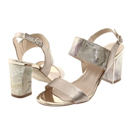 Sandales sur le Gamis 3390 gold post / essence reptile d'or 4