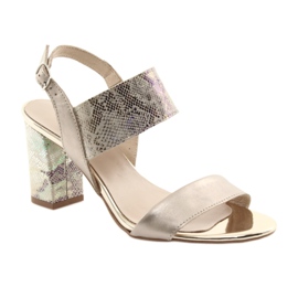Sandales sur le Gamis 3390 gold post / essence reptile doré 1