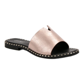 Filippo Pantoufles Brillantes Confortables jaune 4