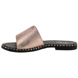 Filippo Pantoufles Brillantes Confortables jaune 5