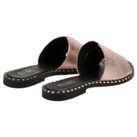 Filippo Pantoufles Brillantes Confortables jaune 6