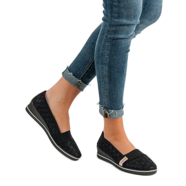 Ballerines textiles VINCEZA noir 2