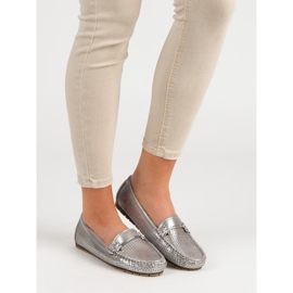 Kylie Mocassins brillants gris 2