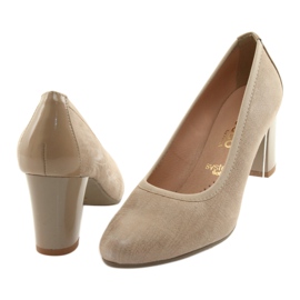 Escarpins femme en cuir à semelle souple Arka 5137 beige 4