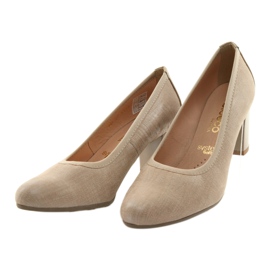 Escarpins femme en cuir à semelle souple Arka 5137 beige 3