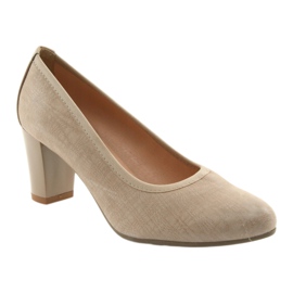 Escarpins femme en cuir à semelle souple Arka 5137 beige 1