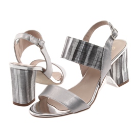 Sandales pour femmes sur le poteau Gamis 3390 argent gris 4