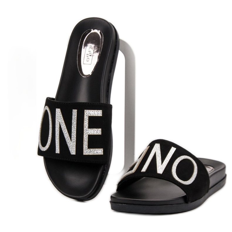 Filippo Pantoufles Noires le noir 1