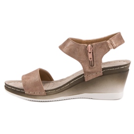 Sandales compensées VINCEZA rose 2