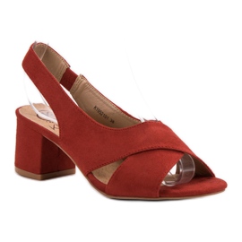 Kylie Sandales rouges en daim 4