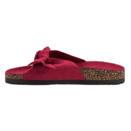 Pantoufles VINCEZA avec nœud rose 2