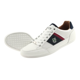 Chaussures de sport homme Mckey 901 blanches rouge bleu marin 5