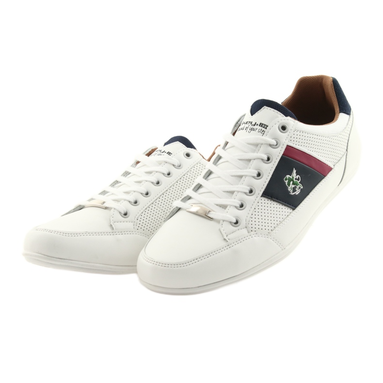Chaussures de sport homme Mckey 901 blanches rouge bleu marine 3