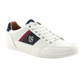 Chaussures de sport homme Mckey 901 blanches rouge bleu marine 1