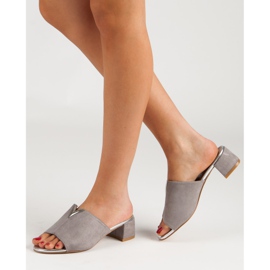 Slippers en daim VINCEZA gris 1