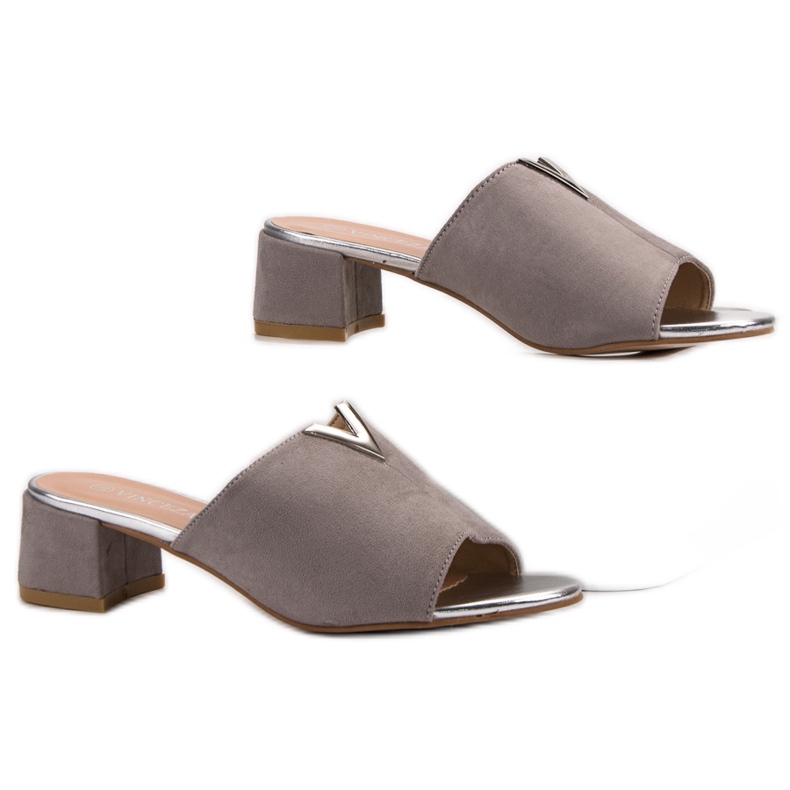 Slippers en daim VINCEZA gris 2