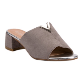 Slippers en daim VINCEZA gris 4
