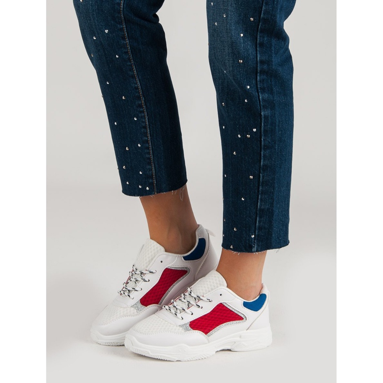 Chaussures de sport confortables blanche multicolore 1