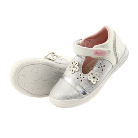 Ballerines fille fleur American Club GC20 blanche gris 4 Ballerines fille fleur American Club GC20 blanche gris 4