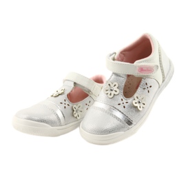Ballerines fille fleur American Club GC20 blanche gris 3 Ballerines fille fleur American Club GC20 blanche gris 3