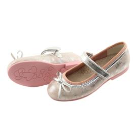 Ballerines à nœud American Club GC18 gris rose 4