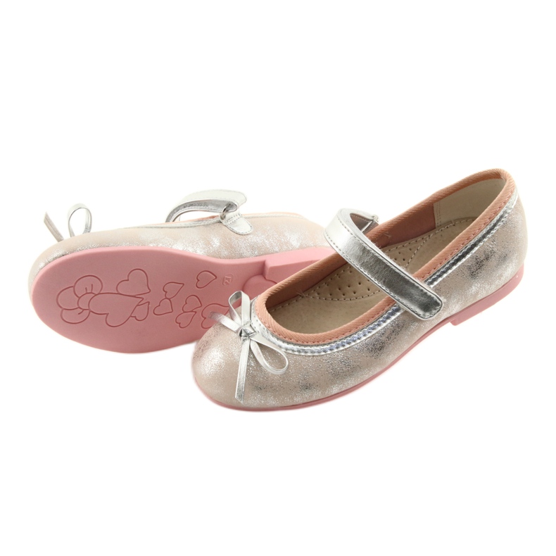 Ballerines à nœud American Club GC18 gris rose 4