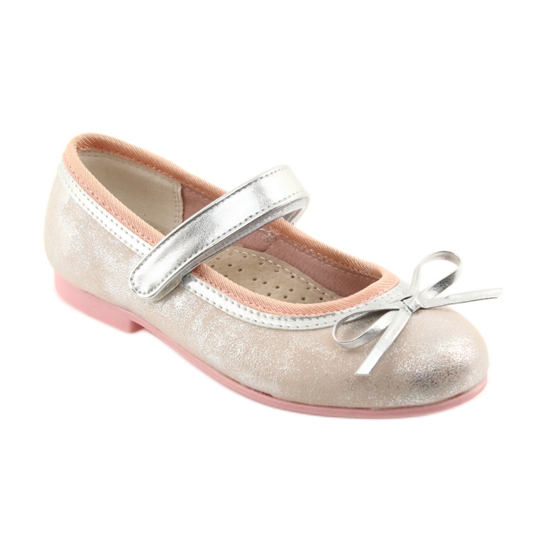 Ballerines à nœud American Club GC18 gris rose 1