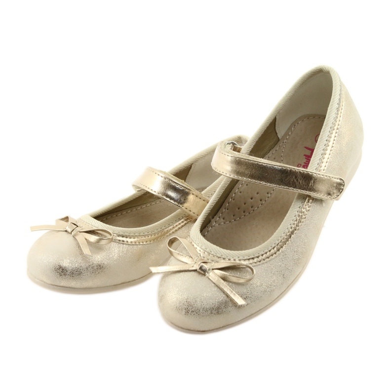 Ballerines à nœud American Club GC18 brun jaune 3