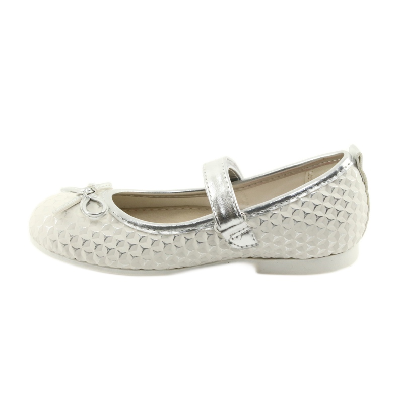Ballerines velcro American Club GC16 blanche gris 2