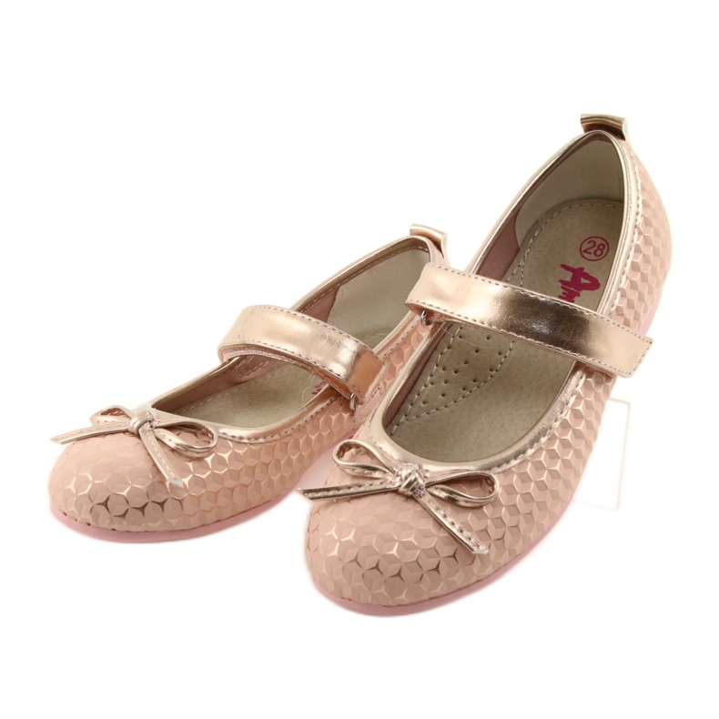 Ballerines filles arc American Club GC16 jaune rose 3