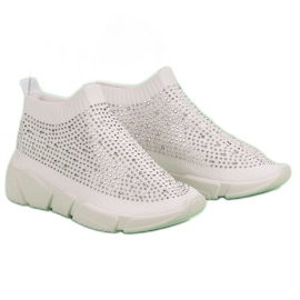 Chaussures de sport en textile avec cristaux blanche 1