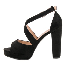 Seastar Sandales en daim sur la plate-forme le noir 1