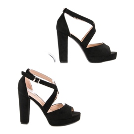 Seastar Sandales en daim sur la plate-forme le noir 4