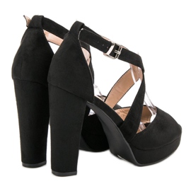 Seastar Sandales en daim sur la plate-forme le noir 5