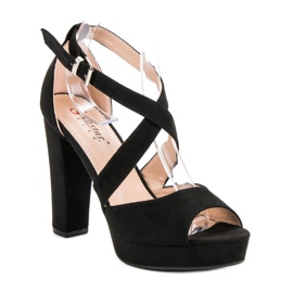 Seastar Sandales en daim sur la plate-forme le noir 6